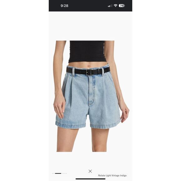Agolde Becker Pleated Denim Shorts size 25 - Picture 1 of 6